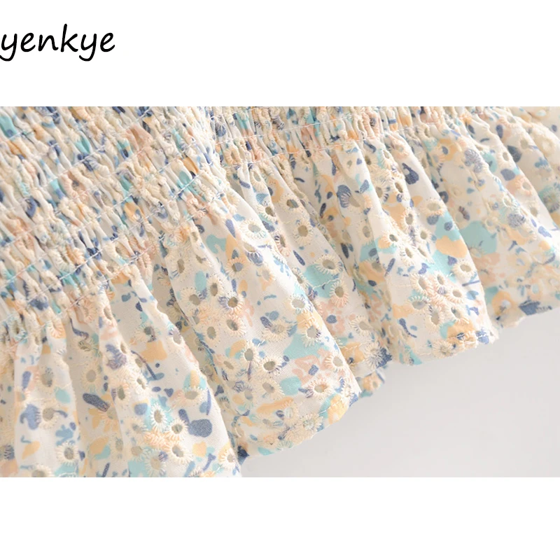 Vintage Floral Print Top Women Square Neck Puff Sleeve Elastic Waist Crop Top Sweet Lady Sexy Openwork Embroidery Summer Tops
Vintage Floral Print Top Women Square Neck Puff Sleeve Elastic Waist Crop Top Sweet Lady Sexy Openwork Embroidery Summer Tops