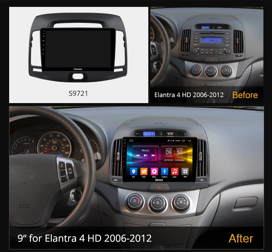 Автомобильный оптический DVD-плеер Ownice Android 10 0 6 ГБ ОЗУ 128 Гб ПЗУ ПК для Hyundai Elantra 4 HD
