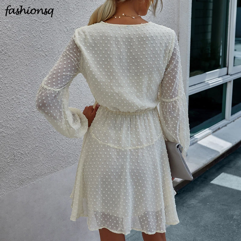 Autumn Women's Polka Dots Short dress for leisure Woman V-Neck Dress Long sleeves boho Dress Party Evening ropa de mujer 2020
Autumn Women's Polka Dots Short dress for leisure Woman V-Neck Dress Long sleeves boho Dress Party Evening ropa de mujer 2020