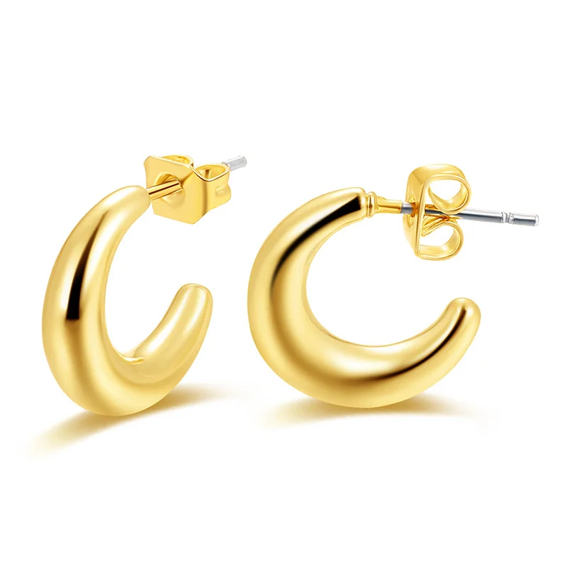 Copper Geometric Gold Plate C Shape Hoop Earrings Round Circle Stud Earring For Women Statement Wedding Fashion Jewelry Gift
Copper Geometric Gold Plate C Shape Hoop Earrings Round Circle Stud Earring For Women Statement Wedding Fashion Jewelry Gift