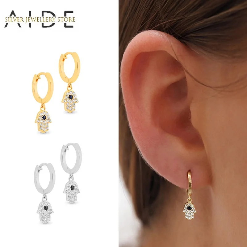 AIDE Punk Zircon Palm Hoop Earrings For Women Fashion Luxurious INS Hand Piercing pendientes Earings Silver 925 Jewelry brincos
AIDE Punk Zircon Palm Hoop Earrings For Women Fashion Luxurious INS Hand Piercing pendientes Earings Silver 925 Jewelry brincos