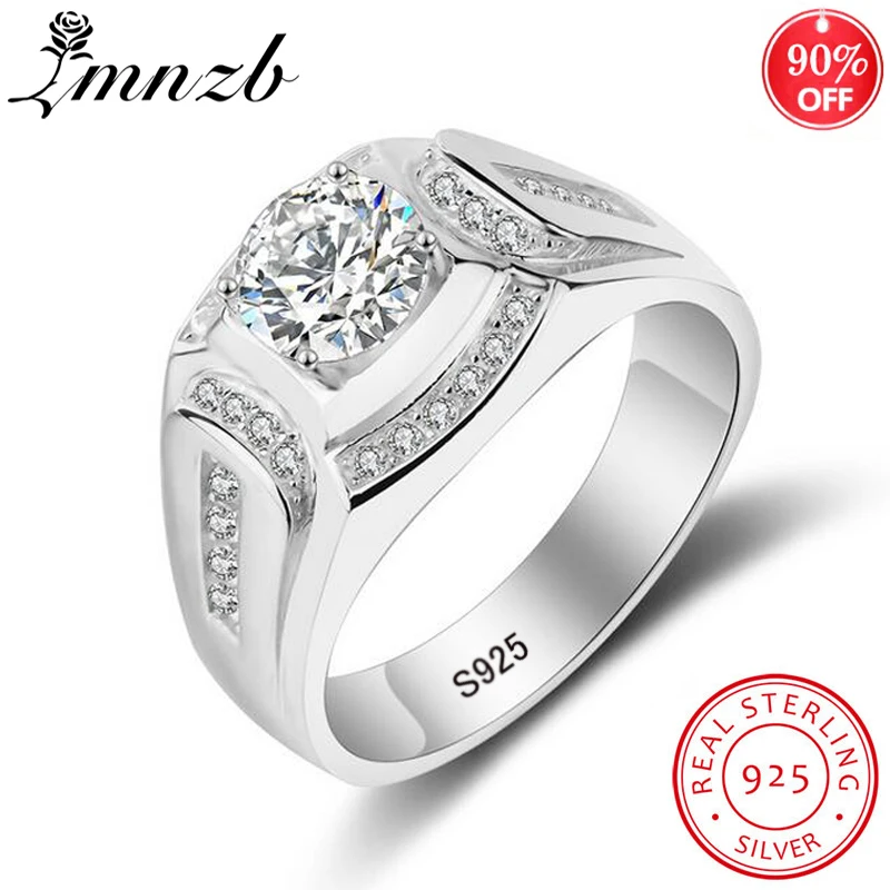 LMNZB Real Solid 925 Sterling Silver Ring Sona Diamond Engagement Wedding Rings for Men Vintage Fine Jewelry Top Quality LM019
LMNZB Real Solid 925 Sterling Silver Ring Sona Diamond Engagement Wedding Rings for Men Vintage Fine Jewelry Top Quality LM019