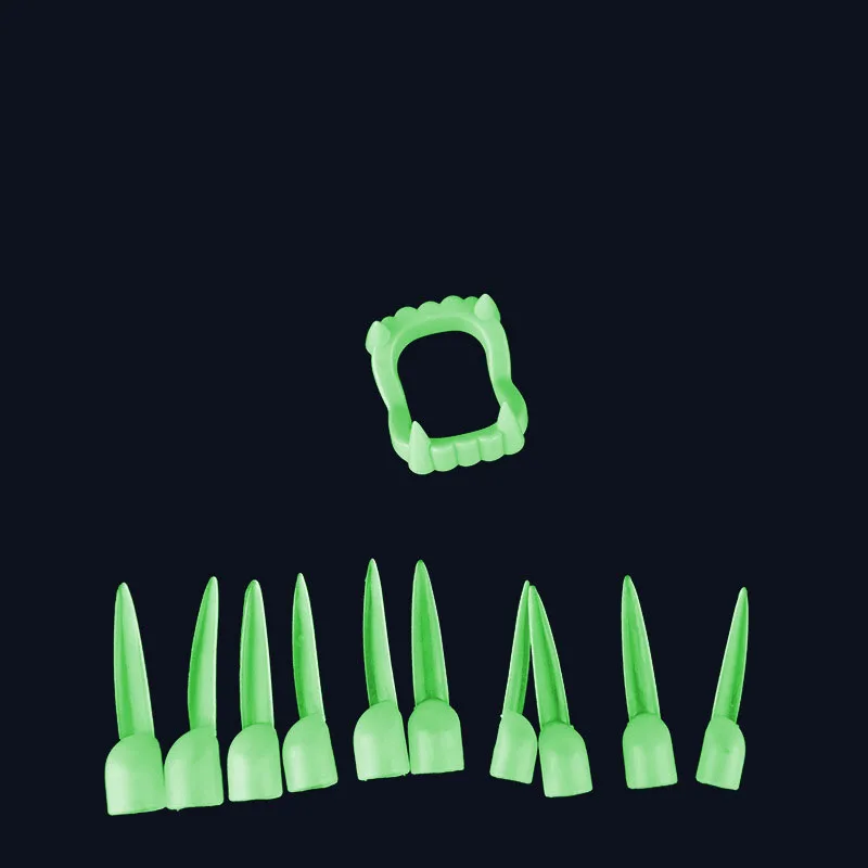 Luminous Horrific Fun Clown Dress Vampire Teeth Fake Nails Fancy Party Dentures Props Zombie Devil Fangs Tooth Cosplay Birthday
Luminous Horrific Fun Clown Dress Vampire Teeth Fake Nails Fancy Party Dentures Props Zombie Devil Fangs Tooth Cosplay Birthday