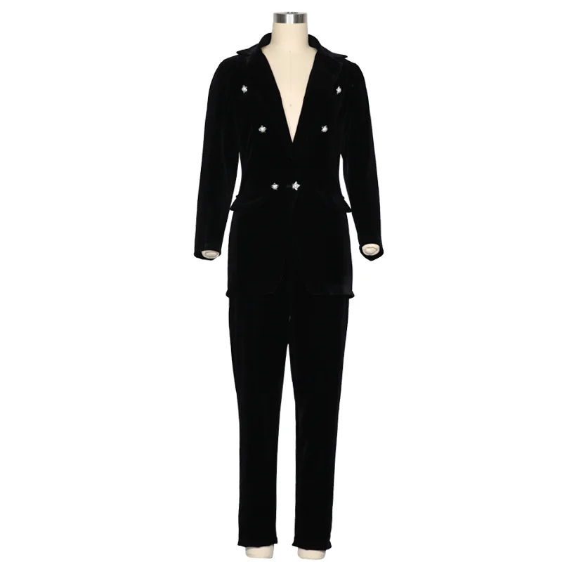 Spring Fashion Office Ladies Women's Solid Velveteen Pantsuit Casual Slim Blazer and Pants Suits Set For Women
Spring Fashion Office Ladies Women's Solid Velveteen Pantsuit Casual Slim Blazer and Pants Suits Set For Women