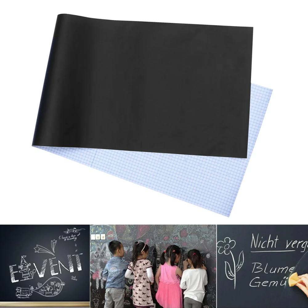 Chalkboard Wall Sticker Blackboard Decal Chalk Board Paper with 5pcs Chalks (Black)
Chalkboard Wall Sticker Blackboard Decal Chalk Board Paper with 5pcs Chalks (Black)