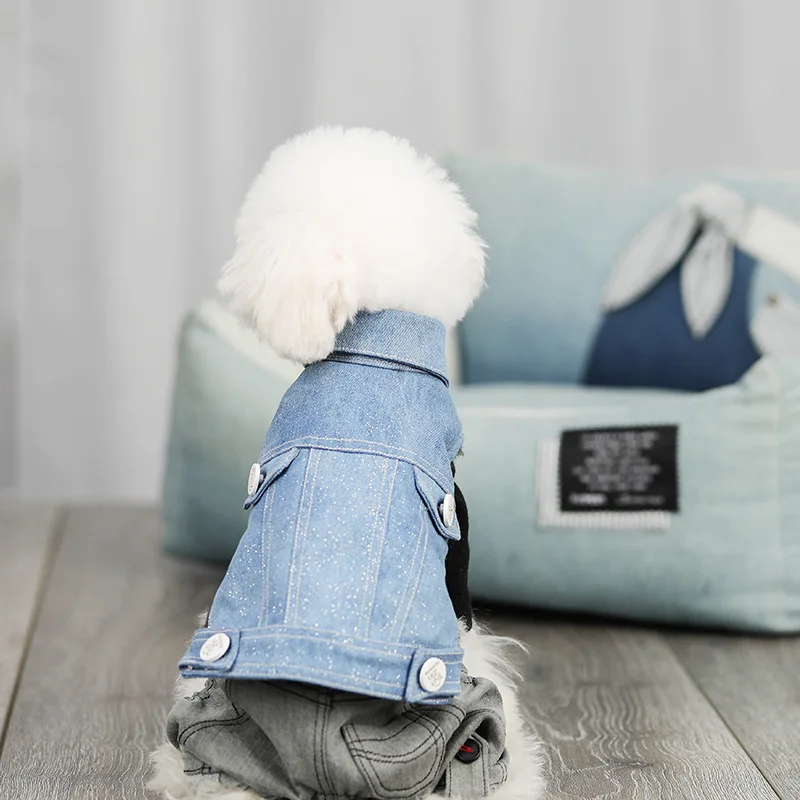 Tedora's New Dog Clothing Flashing Denim Vest Autumn and Winter Plus Cashmere Punk Cat Clothes Factory Direct Sales Clothes
Tedora's New Dog Clothing Flashing Denim Vest Autumn and Winter Plus Cashmere Punk Cat Clothes Factory Direct Sales Clothes