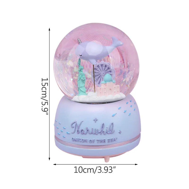 Creative Cartoon Narwhals Snow Globe Crystal Ball Rotating Music Box Christmas Decoration For Home Home Decoration Accssories
Creative Cartoon Narwhals Snow Globe Crystal Ball Rotating Music Box Christmas Decoration For Home Home Decoration Accssories