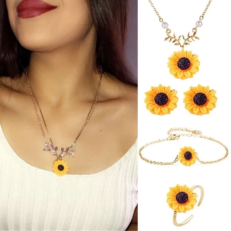 5pcs/Set Stud Earrings Set Jewellery Set Necklace/Earrings/Ring/Bracelet Gold Color Jewelry Set for Women Festival Metal Gifts 
5pcs/Set Stud Earrings Set Jewellery Set Necklace/Earrings/Ring/Bracelet Gold Color Jewelry Set for Women Festival Metal Gifts