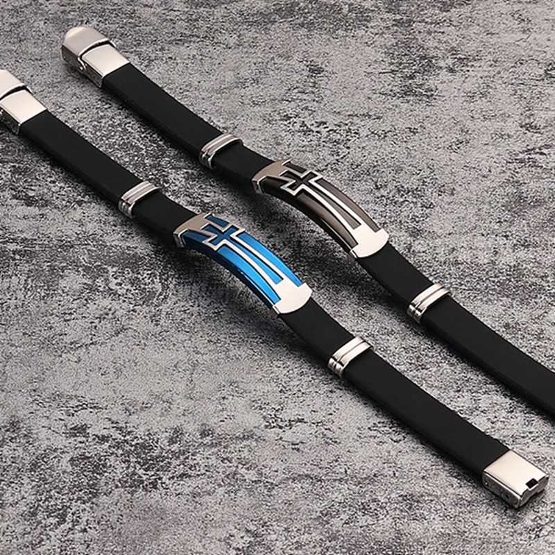 Fashion Punk Titanium Steel Man Cross Bracelet Faith Bracelet for WomenHigh Quality Magnetic Clasp Father's Day Gift Discount 
Fashion Punk Titanium Steel Man Cross Bracelet Faith Bracelet for WomenHigh Quality Magnetic Clasp Father's Day Gift Discount