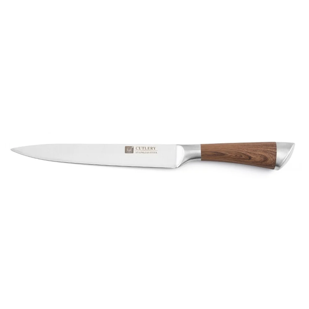 Schnesland 8inch Slicer Knife 3Cr13 Steel Knives with Horseshoe-Shaped Steel Handle
Schnesland 8inch Slicer Knife 3Cr13 Steel Knives with Horseshoe-Shaped Steel Handle