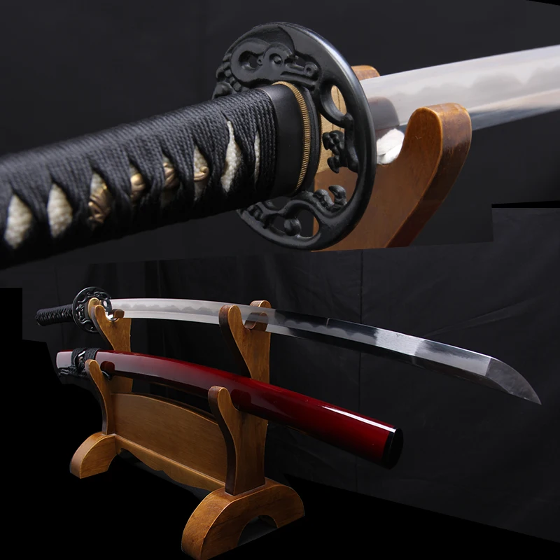 Стальная глина T10 ручной работы, закаленные катаны, японские настоящие мечи, бритва, острые Медные Цуба, винно-красные деревянные ножны, подл... 
Стальная глина T10 ручной работы, закаленные катаны, японские настоящие мечи, бритва, острые Медные Цуба, винно-красные деревянные ножны, подл...