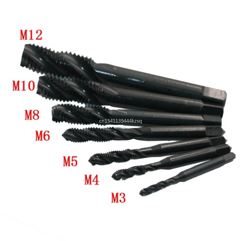 

7pcs Machine Taps Kit Metric Plug Hand Tap Drill Bits HSS M2 Screw Spiral Point Thread M3 M4 M5 M6 M8 M10 M12 Metalworking