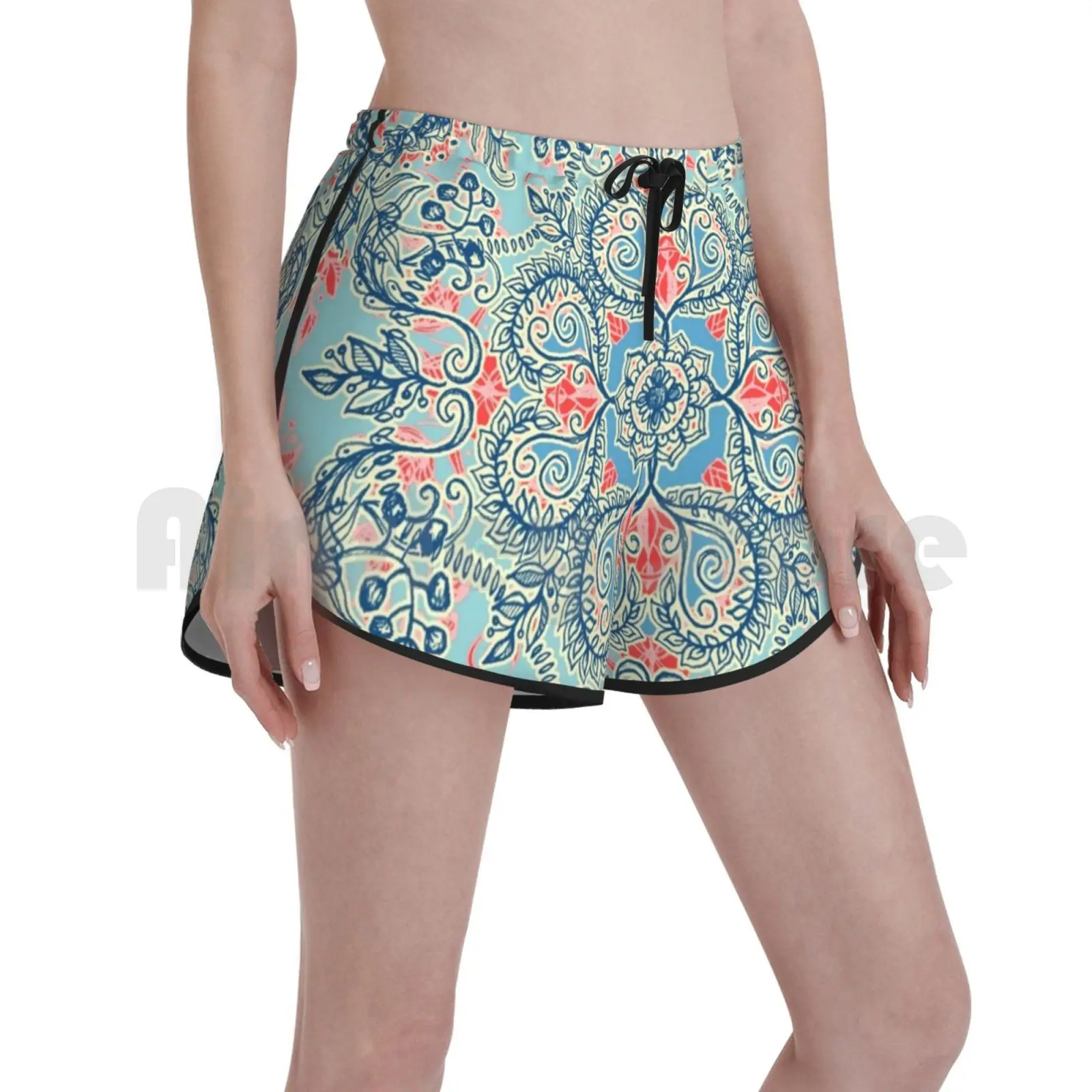 Gypsy Floral In Red & Blue Swim Shorts Women Beach Shorts Red Teal Blue Doodle Folk Pattern Bohemian Boho Home
Gypsy Floral In Red & Blue Swim Shorts Women Beach Shorts Red Teal Blue Doodle Folk Pattern Bohemian Boho Home
