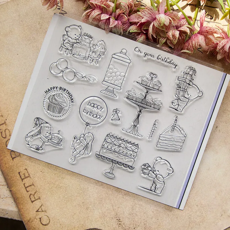 Animal Bear Cake Clear Stamp for Scrapbooking Transparent Stamps Silicone Rubber DIY Photo Album Decor Arts Crafts
Animal Bear Cake Clear Stamp for Scrapbooking Transparent Stamps Silicone Rubber DIY Photo Album Decor Arts Crafts