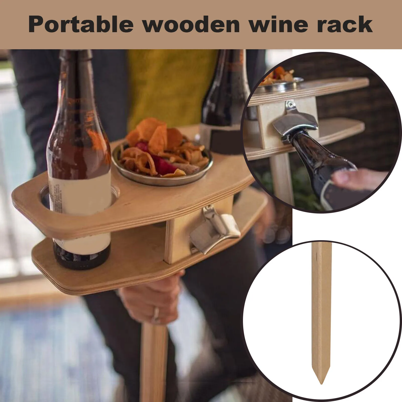 Outdoor Portable Solid Wood Wine Glass Holder Detachable Beer Table Double layer Wooden Camping Dining Wine Glass Holder #33 
Outdoor Portable Solid Wood Wine Glass Holder Detachable Beer Table Double layer Wooden Camping Dining Wine Glass Holder #33