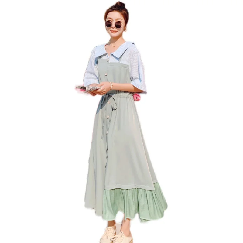 2021 summer new style waist slimming fashion stitching skirt French gentle striped temperament dress women
2021 summer new style waist slimming fashion stitching skirt French gentle striped temperament dress women