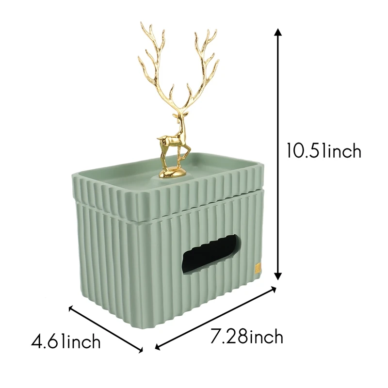 Golden Deer Rectangular Tissue Box Resin Striped Storage Tissue Canister Living Room Desktop Home Decor
Golden Deer Rectangular Tissue Box Resin Striped Storage Tissue Canister Living Room Desktop Home Decor