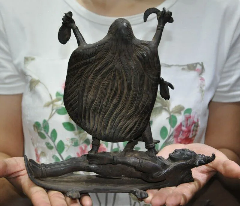 wedding decoration 9"Old Tibetan Tantric Buddhism pure bronze Evil spirit Exorcism Buddha statue
wedding decoration 9"Old Tibetan Tantric Buddhism pure bronze Evil spirit Exorcism Buddha statue
