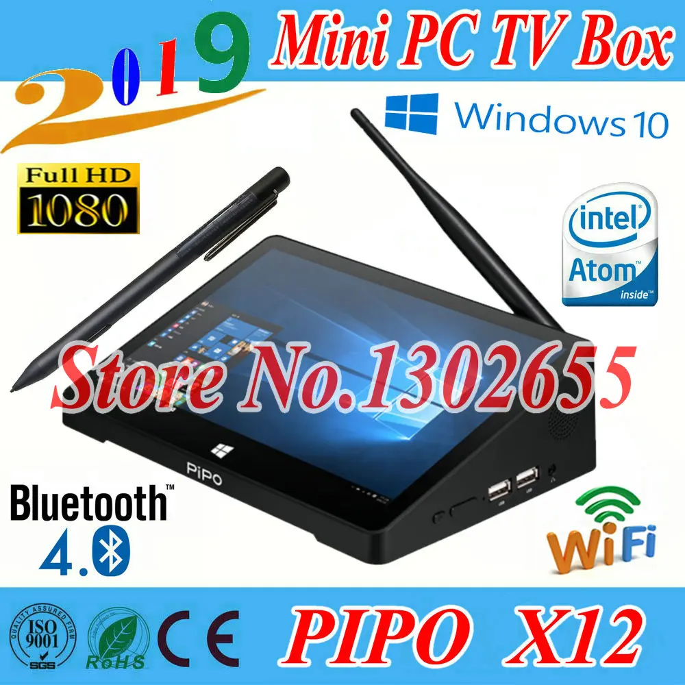 IPS 1920*1280 10 8 дюймов PIPO X12 Мини ПК со стилусом Windows ТВ бокс Z8350 четырехъядерный мини