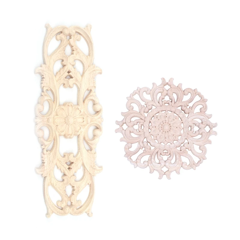 2 Pcs Rubber Wood Carved Applique Retro Furniture Crafts Decor, 22.5 X 8Cm & 15Cm Type A
2 Pcs Rubber Wood Carved Applique Retro Furniture Crafts Decor, 22.5 X 8Cm & 15Cm Type A