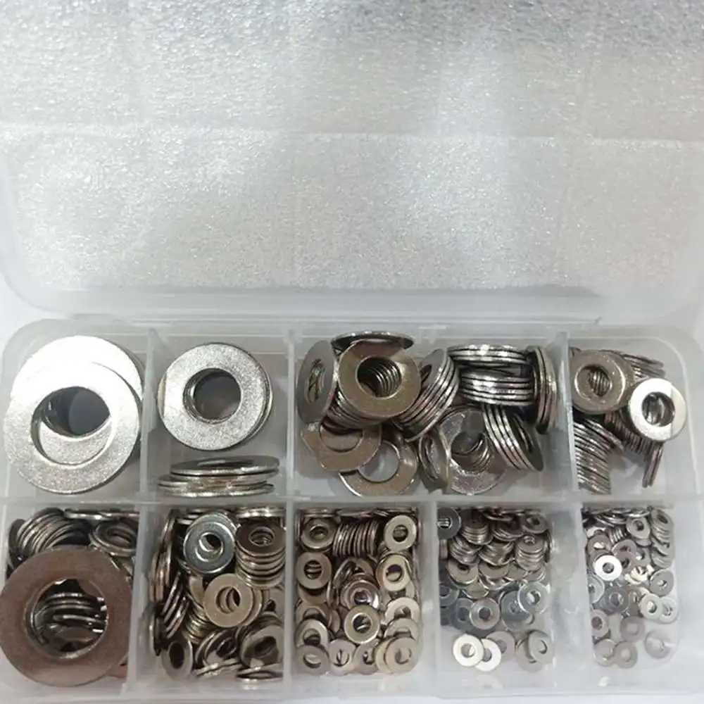 600PCS M2-M12 Stainless Steel Flat Washer Plain Washer Gaskets Assortment Kit
600PCS M2-M12 Stainless Steel Flat Washer Plain Washer Gaskets Assortment Kit