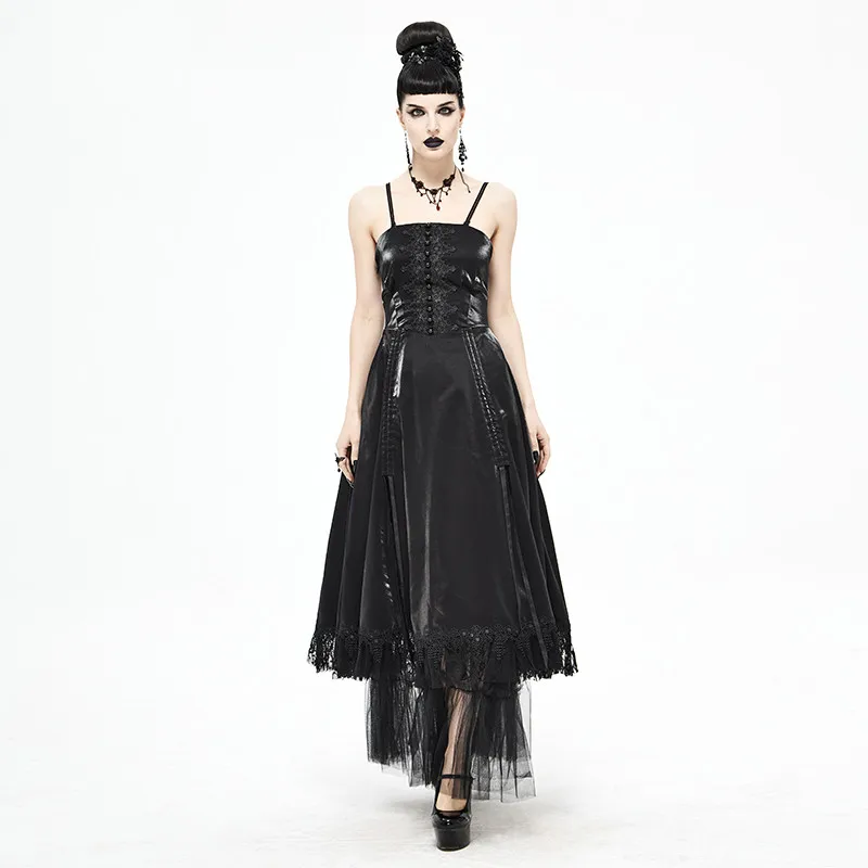 Gothic Retro Gorgeous Palace Style Mesh Hem Leather Pleated Design Suspender Dress Ball Party Elastic Evening Dress
Gothic Retro Gorgeous Palace Style Mesh Hem Leather Pleated Design Suspender Dress Ball Party Elastic Evening Dress