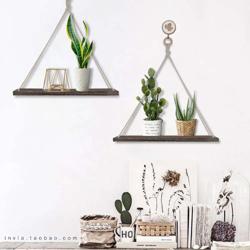 Wooden Rope Swing Wall Mounted Hanging Rope Floating Plant Flower Pot Tray Floating Wall Shelves Outdoor Garden Decor
Wooden Rope Swing Wall Mounted Hanging Rope Floating Plant Flower Pot Tray Floating Wall Shelves Outdoor Garden Decor