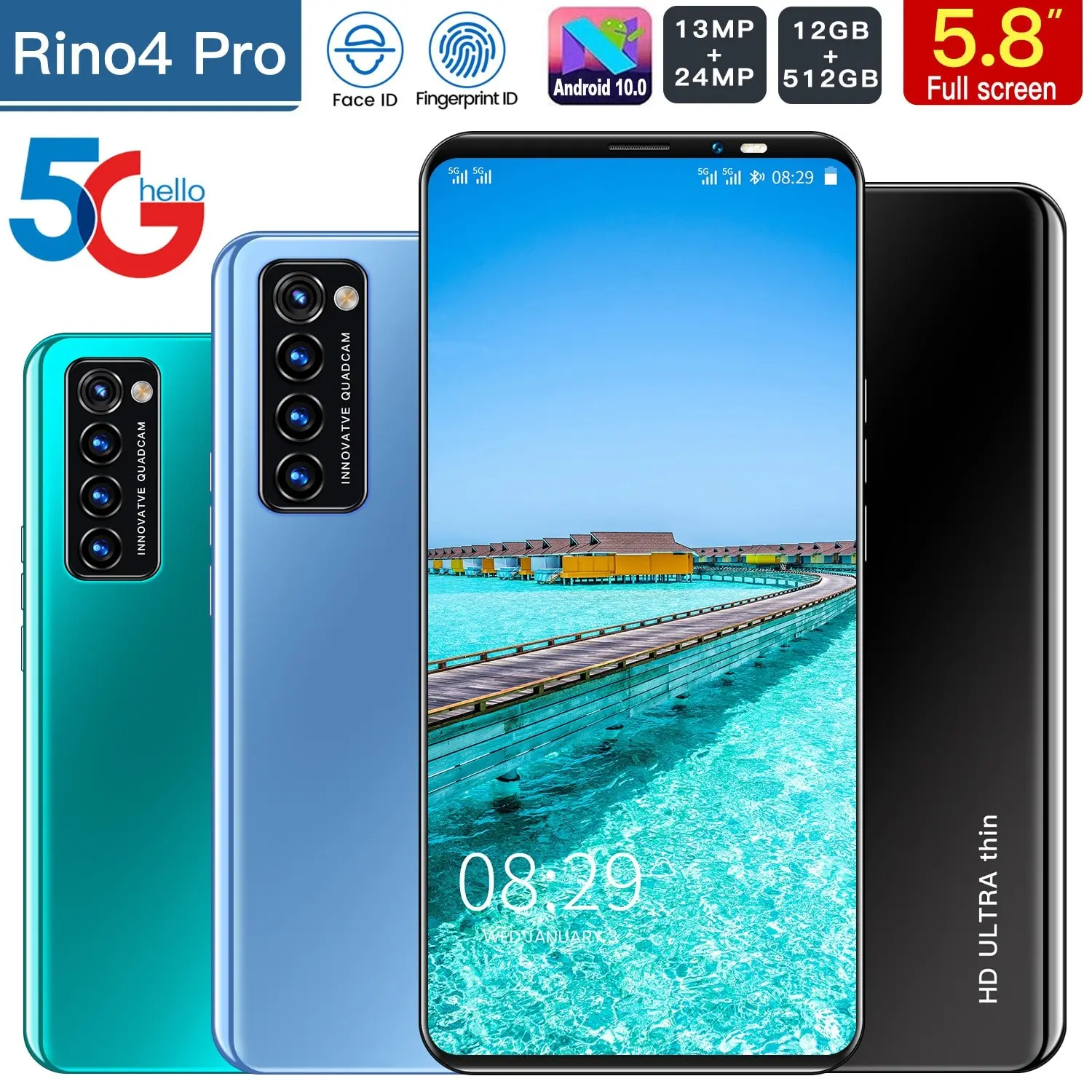 Rino4 Pro 5.8 Inch SmartPhone Android10 8+128gb Smartphone Face Finger Id 10 Core Mobile Phone 4800mah Smart Phone
Rino4 Pro 5.8 Inch SmartPhone Android10 8+128gb Smartphone Face Finger Id 10 Core Mobile Phone 4800mah Smart Phone