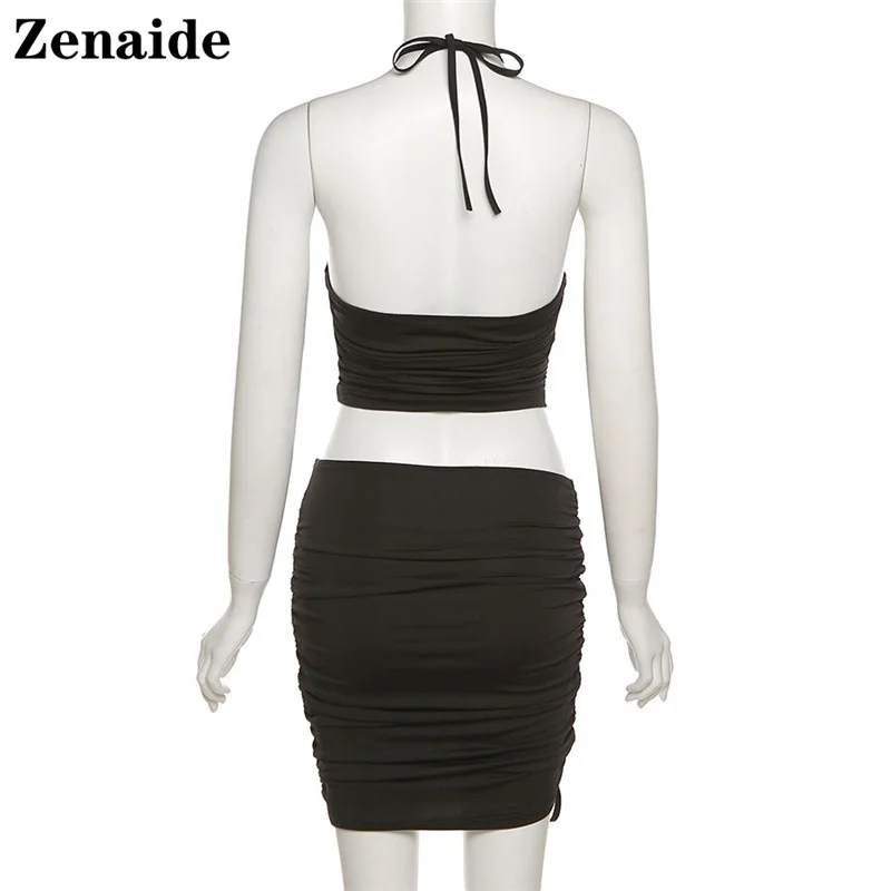 Zenaide 2021 Summer Sexy Halter Neck Hollow Out Backless Crop Tops And Drawstring Mini Skirts Women Party Club Two Pieces Set
Zenaide 2021 Summer Sexy Halter Neck Hollow Out Backless Crop Tops And Drawstring Mini Skirts Women Party Club Two Pieces Set
