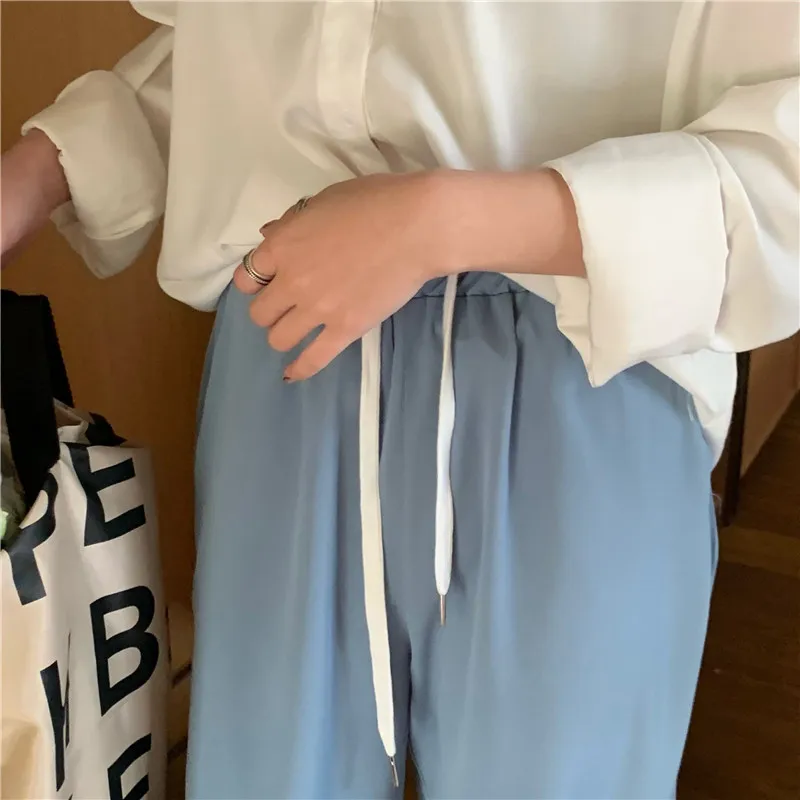 KUSAHIKI Koreasn Chic Summer Woman Pants Draw String Lace Up Stretch High Waist Long Trousers Causal Solid Wide Leg Pants 6H938
KUSAHIKI Koreasn Chic Summer Woman Pants Draw String Lace Up Stretch High Waist Long Trousers Causal Solid Wide Leg Pants 6H938