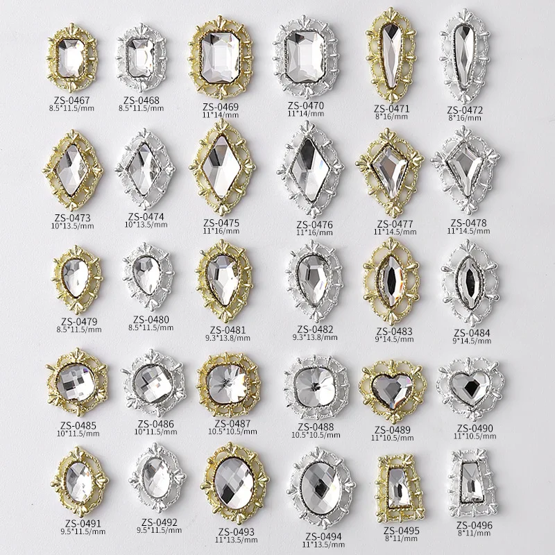 Gold/Sliver Retro Flame Heart Oval Square White Diamond Zircon Nail Rhinestones Decoration Flat Back Charm Jewelry Manicure Tool 
Gold/Sliver Retro Flame Heart Oval Square White Diamond Zircon Nail Rhinestones Decoration Flat Back Charm Jewelry Manicure Tool