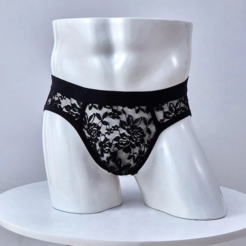 European Size Lace Floral Men Underwear Mesh Breathable Mens Sexy Briefs Transparent Gay Underpants Cueca Masculina Male Panties
European Size Lace Floral Men Underwear Mesh Breathable Mens Sexy Briefs Transparent Gay Underpants Cueca Masculina Male Panties