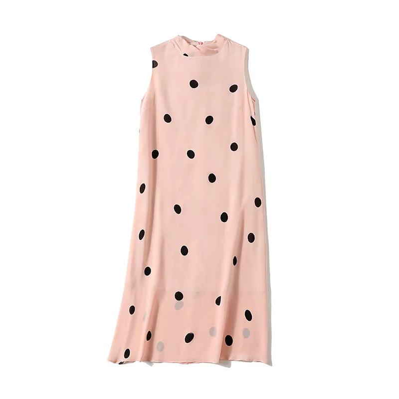 Gezelligheid Silk Dresses For Women 2021 Summer New Elegant Sleeveless Scarf Collar Loose Dot Pink 100% Natural Silk Mixi Dress
Gezelligheid Silk Dresses For Women 2021 Summer New Elegant Sleeveless Scarf Collar Loose Dot Pink 100% Natural Silk Mixi Dress