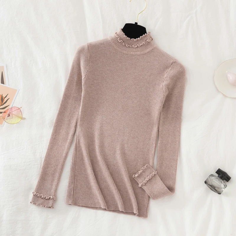 Solid Knitted Sweater Women Long Sleeve Top 2022 Autumn Winter Korean Half Turtleneck Curl Sweaters Pullover Base Slim Pullover
Solid Knitted Sweater Women Long Sleeve Top 2022 Autumn Winter Korean Half Turtleneck Curl Sweaters Pullover Base Slim Pullover