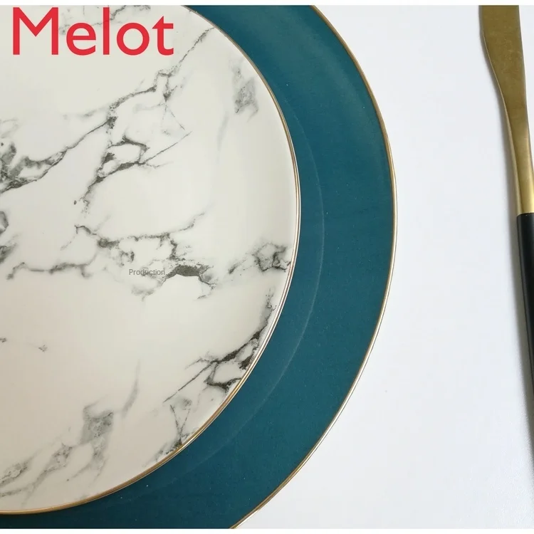 Model Room Tableware Set Club Decoration Decoration Modern Minimalist Marbling Dining Table Plate Decoration Table Decoration 
Model Room Tableware Set Club Decoration Decoration Modern Minimalist Marbling Dining Table Plate Decoration Table Decoration