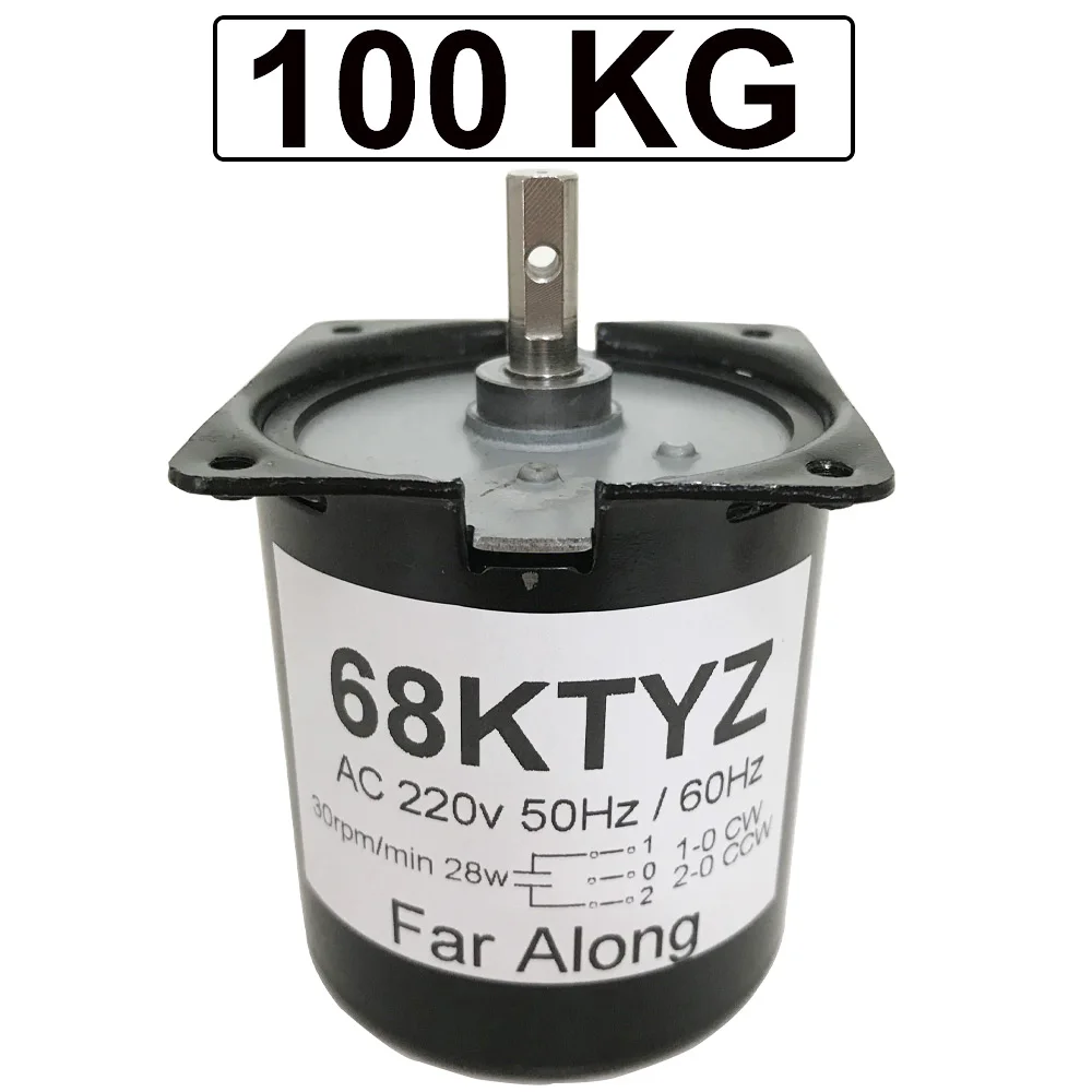 

High Torque 100KG 28W AC 220V Permanent Magnet Synchronous Motor 220V 68KTYZ CW/CCW Metal Geared Slow Speed Motor 2.5 To 110RPM