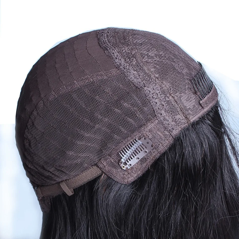Еврейский парик шелковая основа кружевные передние человеческие волосы парики
