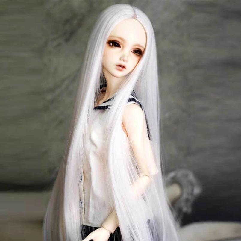 BJD длинный парик прямой белый для 1/3 24 &quot1/4 высокий SD MSD DK DZ AOD DD VOLKS кукла бесплатная