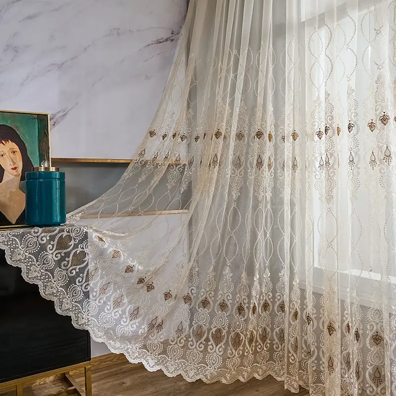 2021 Rural Villa Tulle Curtains for Living Room Bedroom Custom European Finished Luxury Embroidery Curtains
2021 Rural Villa Tulle Curtains for Living Room Bedroom Custom European Finished Luxury Embroidery Curtains