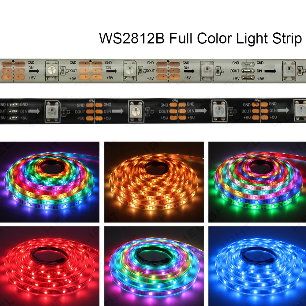 Светодиодная лента RGB WS2812B 5 в постоянного тока м с индивидуальной адресацией WS2812
