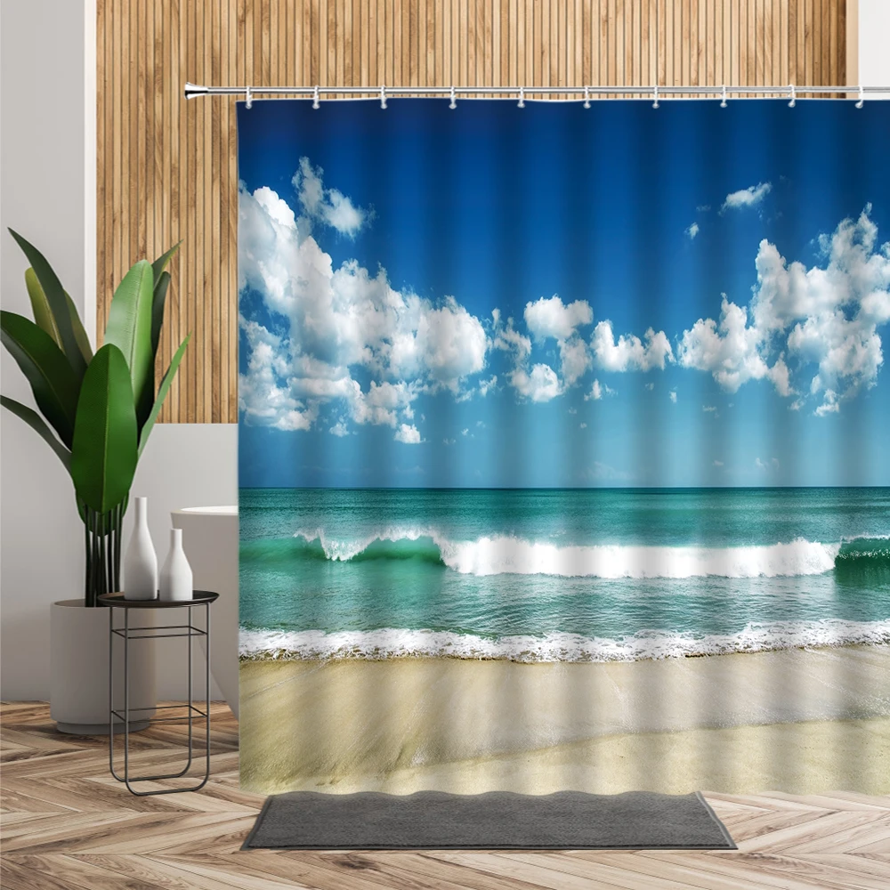 Summer Beach Vacation Scenery Shower Curtain Dolphin Coconut Tree Starfish Shell 3D Printing Bathroom Waterproof Bath Curtains
Summer Beach Vacation Scenery Shower Curtain Dolphin Coconut Tree Starfish Shell 3D Printing Bathroom Waterproof Bath Curtains
