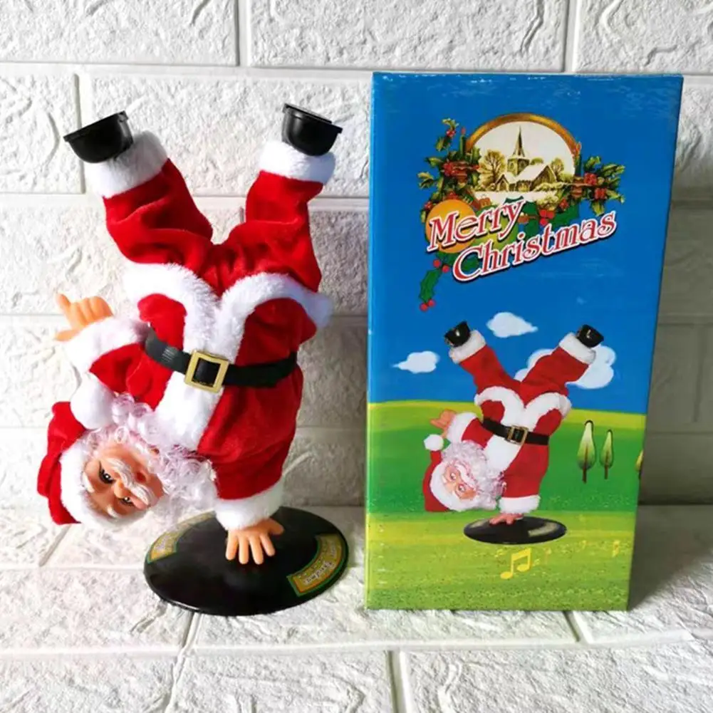 

Creative New Electric Handstand Hip-hop Santa Claus Doll With Music Children's Toys Ornaments Dancing And Singing Christmas Gift