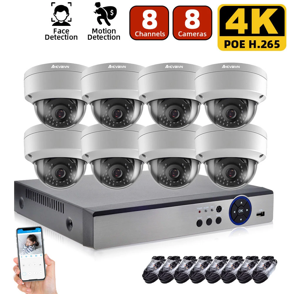 Комплект 4K NVR 8CH POE CCTV Camera система безопасности 8MP наружный купольный комплект видеонаблюдения IP комплект взрывозащищенной камеры
Комплект 4K NVR 8CH POE CCTV Camera система безопасности 8MP наружный купольный комплект видеонаблюдения IP комплект взрывозащищенной камеры