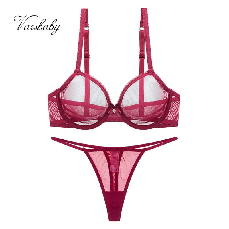 Varsbaby Ladies underwear summer thin mesh bra set transparent gather breathable sexy thong plus size bra set
Varsbaby Ladies underwear summer thin mesh bra set transparent gather breathable sexy thong plus size bra set