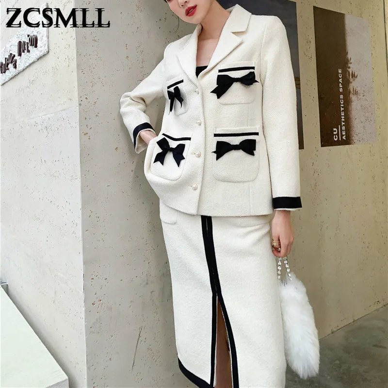 ZCSMLL ретро шерстяной костюм 20 Зимний новый корейский женский костюм с бантом черно-белый костюм с юбкой
ZCSMLL ретро шерстяной костюм 20 Зимний новый корейский женский костюм с бантом черно-белый костюм с юбкой