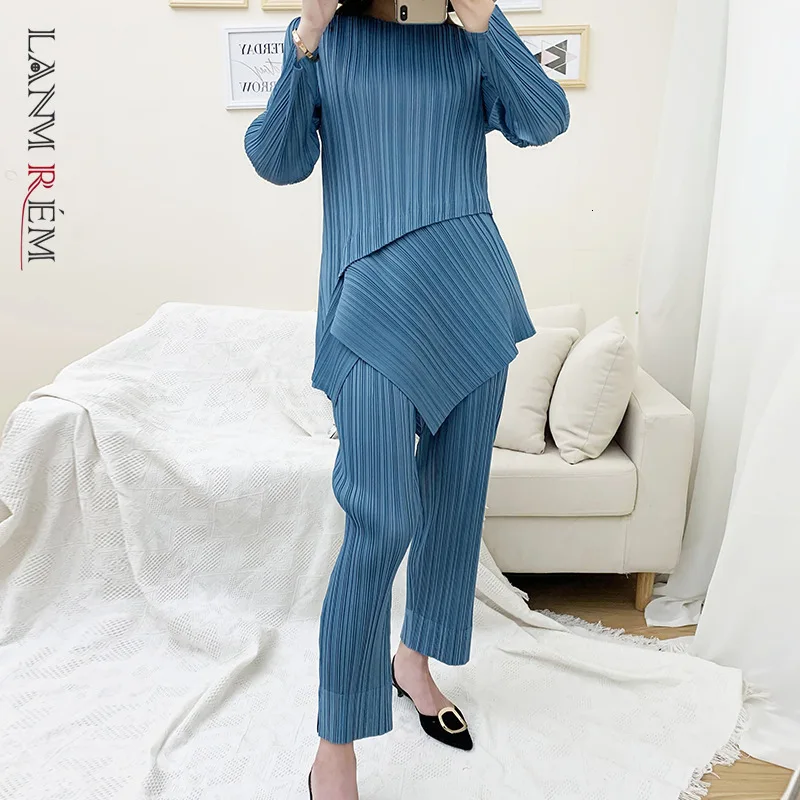 LANMREM 2022 весенние прямые брюки с разрезом + футболка с длинными рукавами и круглым вырезом, комплект женской модной одежды PB305
LANMREM 2022 весенние прямые брюки с разрезом + футболка с длинными рукавами и круглым вырезом, комплект женской модной одежды PB305