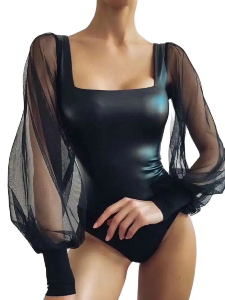 2022 New Spring Summer Women Sexy Bodycon Elastic Black Lace Bodysuits Female Chic Long Sleeve Skinny Jumpsuits Tops Rompers 
2022 New Spring Summer Women Sexy Bodycon Elastic Black Lace Bodysuits Female Chic Long Sleeve Skinny Jumpsuits Tops Rompers