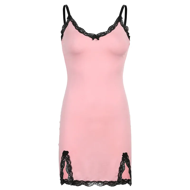 Women Deep V Sexy Slip Dress Elegant Female lace patchwork Party Dress mini Straight Pajamas 2021 Summer Outfits Sleep Wear
Women Deep V Sexy Slip Dress Elegant Female lace patchwork Party Dress mini Straight Pajamas 2021 Summer Outfits Sleep Wear