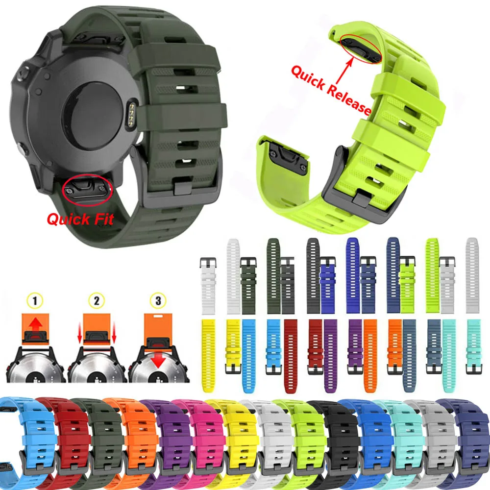 26/20/22MM Quick Release Watch band Strap for Garmin Fenix 6S 6 6X Pro 5X 5S 5plus 3 HR Fast fit Silicone Wrist Band Accessories
26/20/22MM Quick Release Watch band Strap for Garmin Fenix 6S 6 6X Pro 5X 5S 5plus 3 HR Fast fit Silicone Wrist Band Accessories