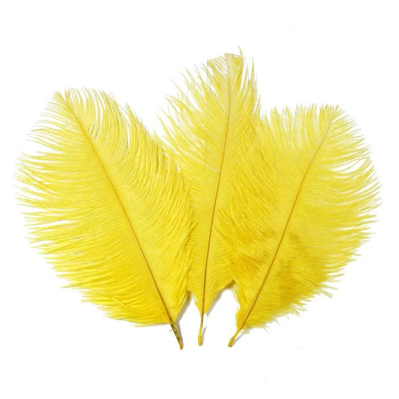 50 шт./лот желтые страусиные перья для рукоделия 15-70 см Свадебные аксессуары
